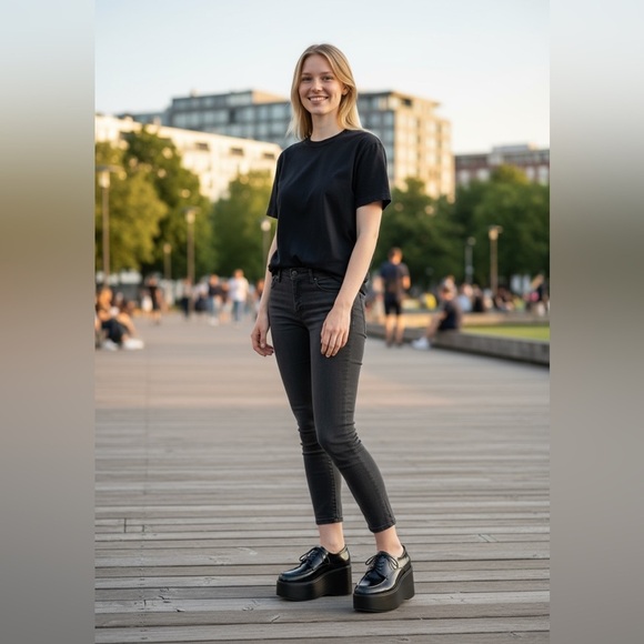 Jeffrey Campbell Glossy Black Platform Derbys - Picture 9 of 11